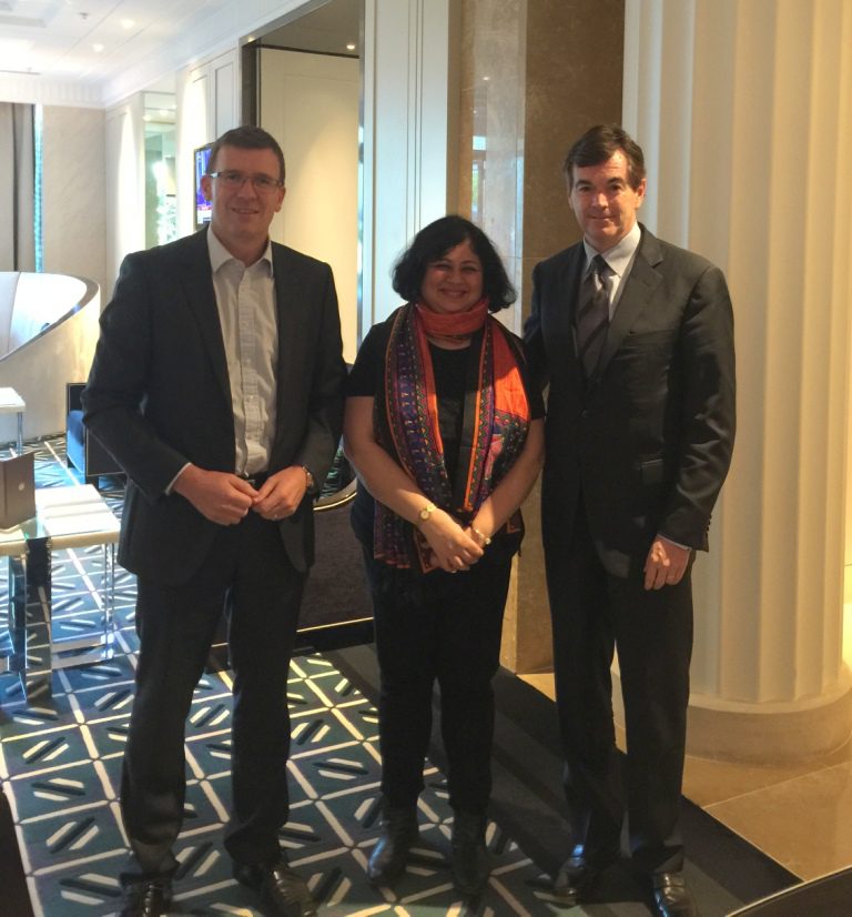 Dr Kiran was invited to meet Member of Parliament and Parliamentary Secretary for Indigenous Affairs to Prime Minister, Alan Tudge-L and Ross Fitzgerald-R board member of Australian Friends of