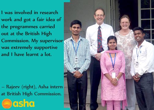 Asha Internship Programme: Asha interns at British High Commission