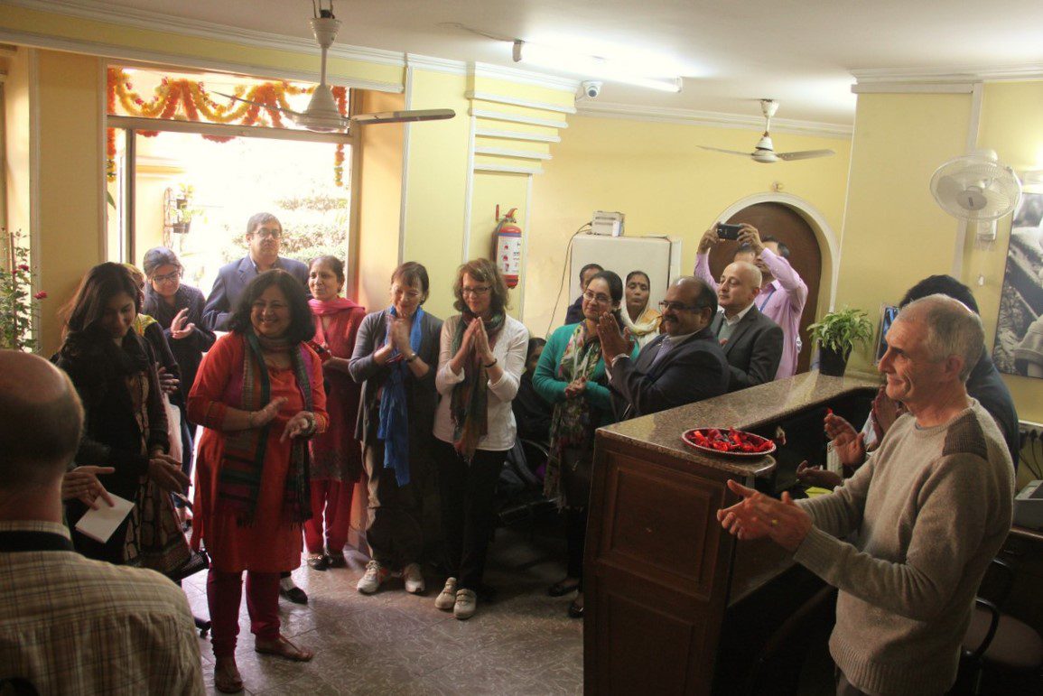 Dr Kiran addressing the gathering at the Asha polyclinic 