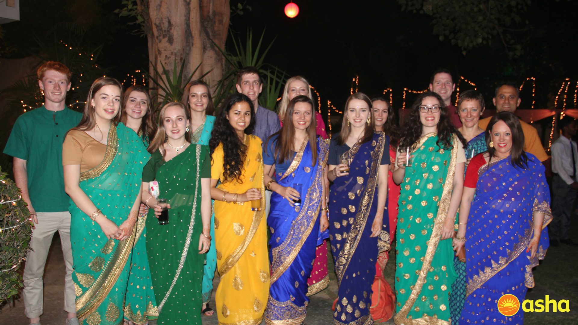 Team Wallace High School, Northern Ireland in their beautiful ethnic Indian attires. 