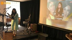 Usha speaking at the event