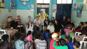 Team interacting with the Asha students at Asha's Seelampur slum community