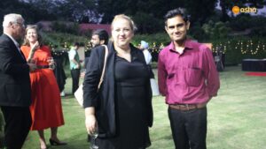 Ms Isidora (Deputy Head of Mission- the Embassy of Greece) with Santosh (Asha Student)