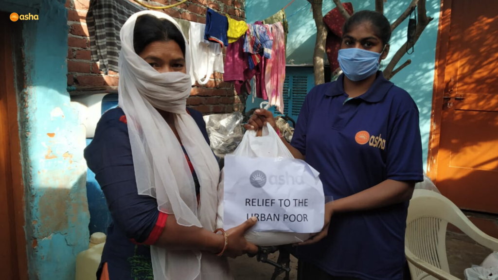 Asha COVID-19 Emergency Response: Asha provides groceries to slum dwellers