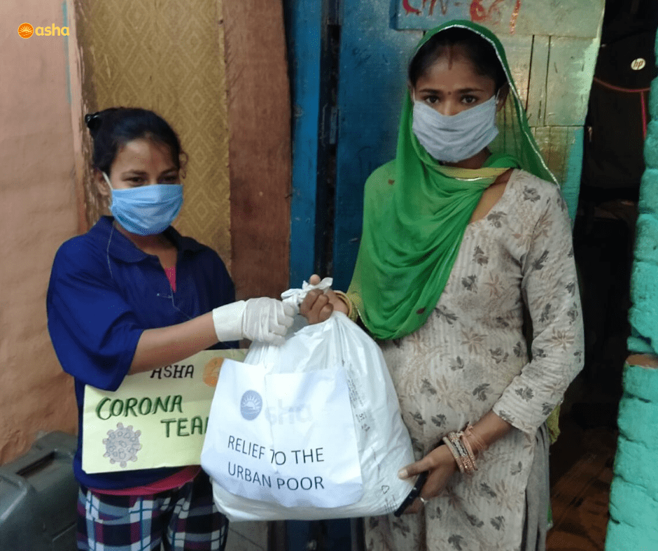 Asha COVID-19 Emergency Response: Groceries distributed to families in slum communities