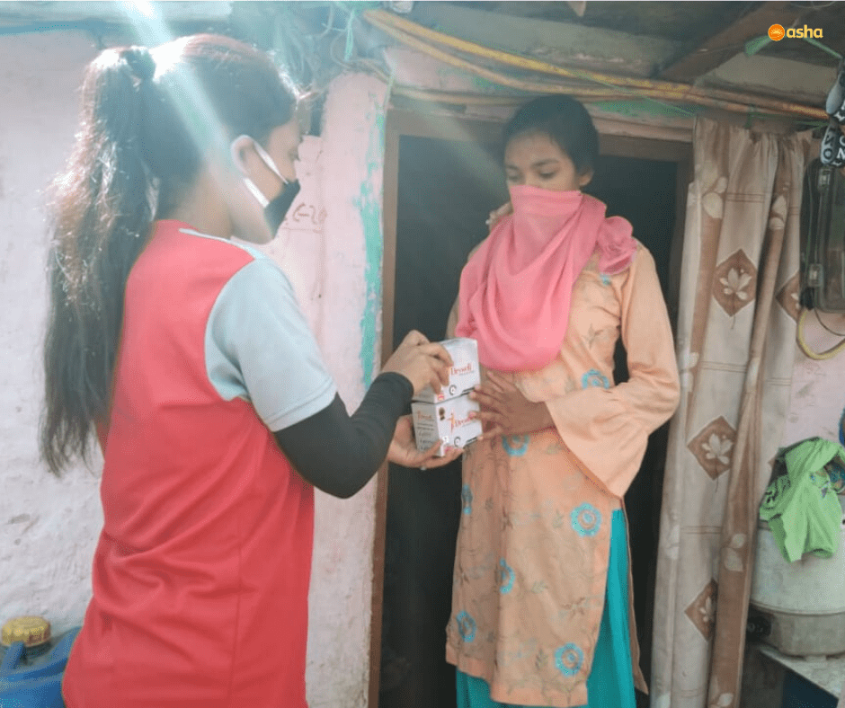 Asha COVID-19 Emergency Response: Asha provides menstrual hygiene products to young girls