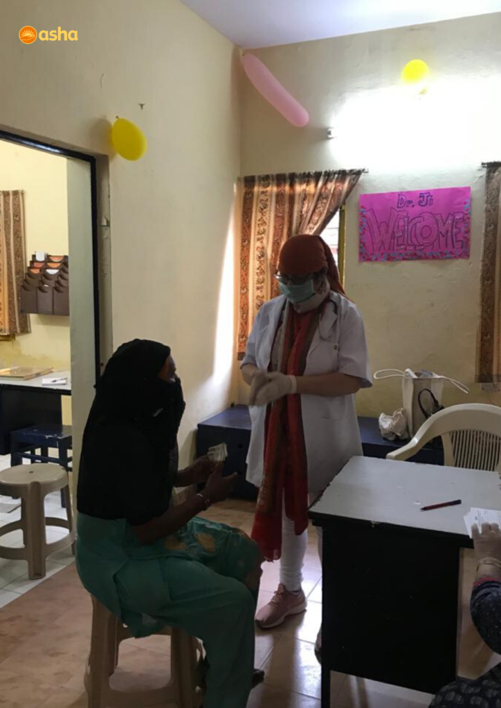 Asha COVID-19 Emergency Response: Dr Kiran runs a baby clinic at the Kusumpur Pahadi slum community