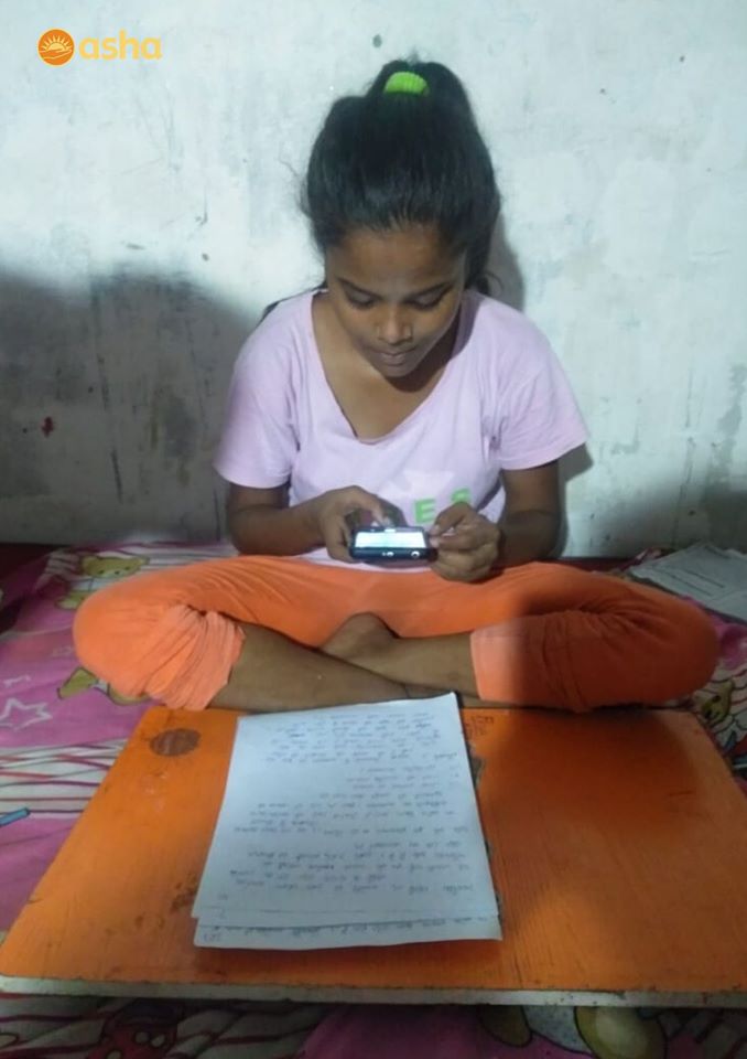 Asha COVID-19 Emergency Response: Asha students prepare to take their online exams at Asha centres