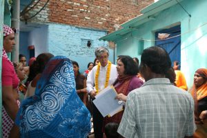 Mr. Yagi interacting with members of the community in Dr. Ambedkar slum colony