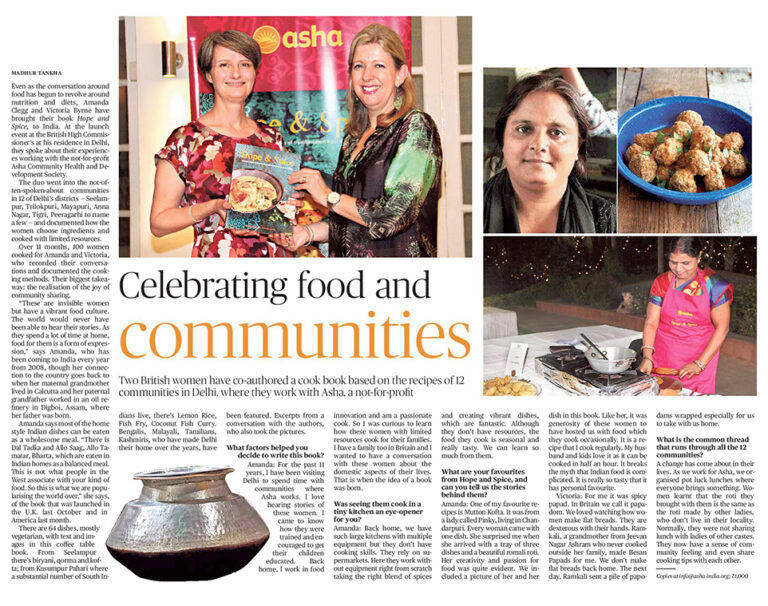 Hope and Spice Cookbook launched in India