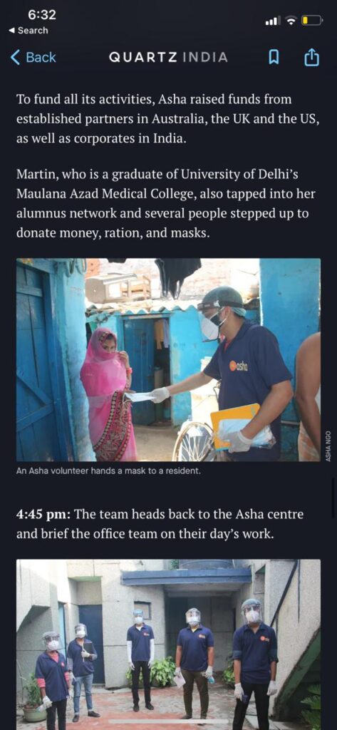 Asha COVID-19 Emergency Response: A day in the fight against Covid-19- How young Asha volunteers are keeping Delhi’s slums safe